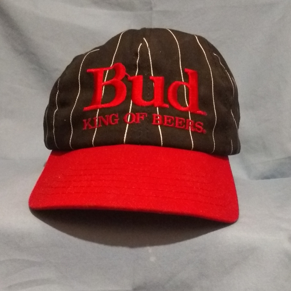 VINTAGE Bud King of Beers - Pinstripe Snapback Hat